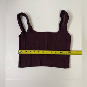 Women's plum Purple Ribbed Crop Top